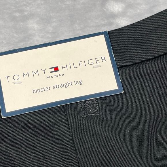 Tommy Hilfiger Dress Pants Womens 22 Black Cotton Stretch Hipster Straight Leg - Picture 7 of 9